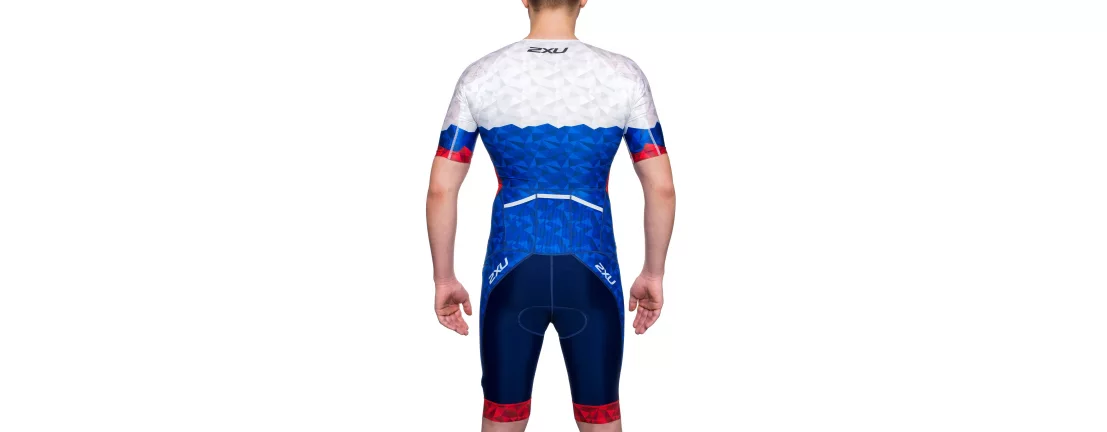2XU Perform FullZip Sleeved Trisuit / Мужской кастомный стартовый костюм с рукавами фото 2