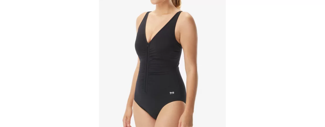 TYR Solid V-Neck Zip Controlfit / Купальник утягивающий фото