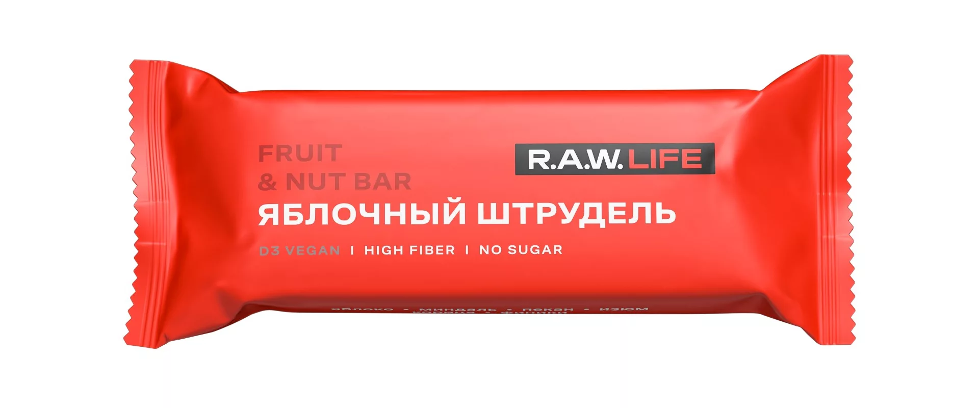 R.A.W. Life Яблочный Штрудель 47g/ Энергетический батончик