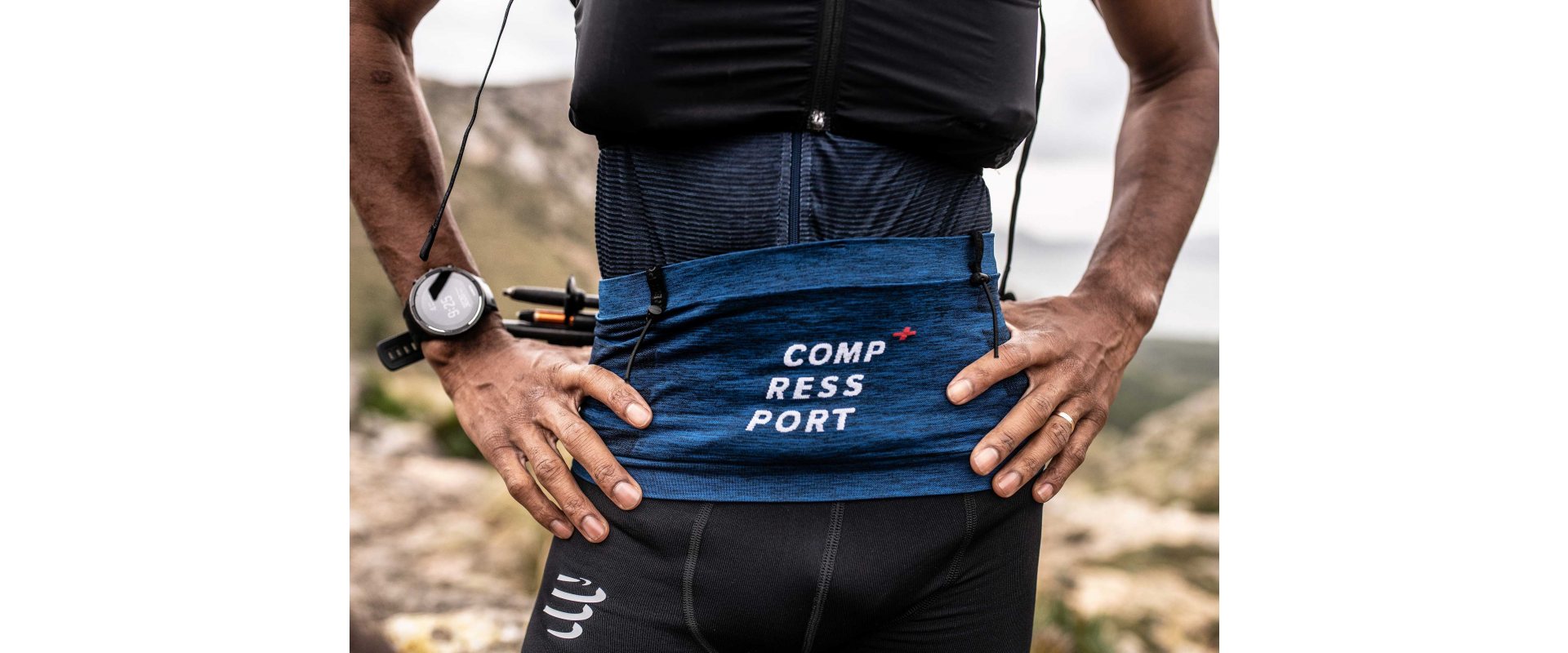 Пояс Compressport. Пояс эластичный для бега. Разгрузка для бега.