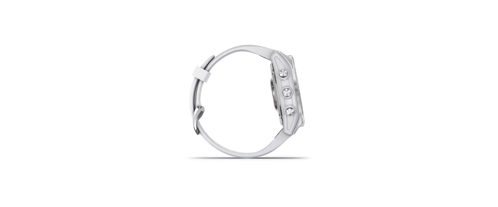 Garmin Fenix 7s серебристый с белым силиконовым ремешком  фото 3