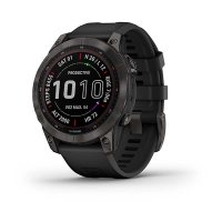 Garmin Fenix 7 Sapphire Solar титановый черный DLC с черным ремешком  фото