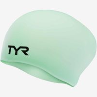 TYR Long Hair Wrinkle-Free Silicone Cap Green / Шапочка для длинных волос силиконовая фото 1