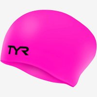 TYR Long Hair Wrinkle-Free Silicone Cap Pink / Шапочка для длинных волос силиконовая фото 1