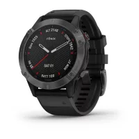 Garmin Fenix 6 Sapphire Cерый с черным ремешком / Смарт-часы беговые с GPS, HR и Garmin Pay фото