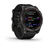 Fenix 7X Sapphire Solar титановый угольно-серый DLC с силиконовым ремешком  фото 2