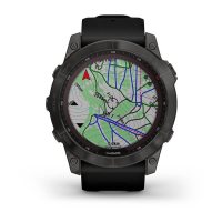 Fenix 7X Sapphire Solar титановый угольно-серый DLC с силиконовым ремешком  фото 3