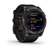 Fenix 7X Sapphire Solar титановый угольно-серый DLC с силиконовым ремешком  фото 7
