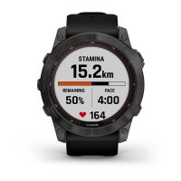 Fenix 7X Sapphire Solar титановый угольно-серый DLC с силиконовым ремешком  фото 4