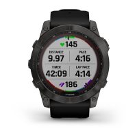 Fenix 7X Sapphire Solar титановый угольно-серый DLC с силиконовым ремешком  фото 1