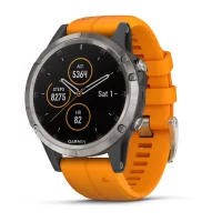 Garmin Fenix 5 Plus Sapphire Titan Оранжевый / Смарт-часы беговые с GPS, HR и Garmin Pay фото