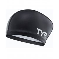 TYR Long Hair Silicone Comfort Swim Cap Black / Шапочка плавательная для длинных волос фото