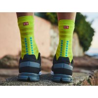 Compressport Pro Racing Socks V4.0 Ultralight Run High - Primerose - Fjord Blue / Носки беговые фото 3