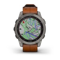 Fenix 7 Sapphire Solar титановый серый с коричневым кожаным ремешком  фото 2