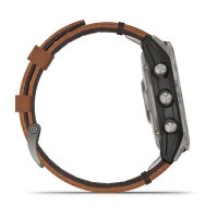 Fenix 7 Sapphire Solar титановый серый с коричневым кожаным ремешком  фото 1