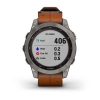 Fenix 7 Sapphire Solar титановый серый с коричневым кожаным ремешком  фото 8