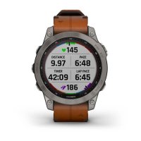 Fenix 7 Sapphire Solar титановый серый с коричневым кожаным ремешком  фото 7