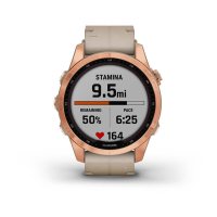 Fenix 7s Sapphire Solar титановый цвета розовое золото с песчаным кожаным ремешком  фото 7
