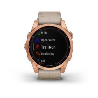 Fenix 7s Sapphire Solar титановый цвета розовое золото с песчаным кожаным ремешком  фото 6