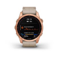 Fenix 7s Sapphire Solar титановый цвета розовое золото с песчаным кожаным ремешком  фото 4