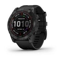 Garmin Fenix 7X Sapphire Solar титановый черный DLC с силиконовым ремешком фото