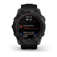 Garmin Fenix 7X Sapphire Solar титановый черный DLC с силиконовым ремешком фото 2