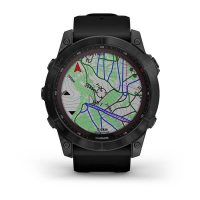 Garmin Fenix 7X Sapphire Solar титановый черный DLC с силиконовым ремешком фото 3