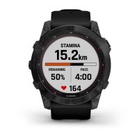 Garmin Fenix 7X Sapphire Solar титановый черный DLC с силиконовым ремешком фото 5