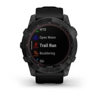 Garmin Fenix 7X Sapphire Solar титановый черный DLC с силиконовым ремешком фото 6