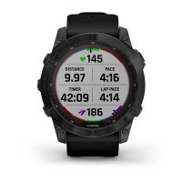 Garmin Fenix 7X Sapphire Solar титановый черный DLC с силиконовым ремешком фото 8