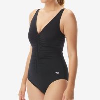 TYR Solid V-Neck Zip Controlfit / Купальник утягивающий фото