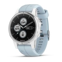 Garmin Fenix 5s Plus белый, с голубым ремешком фото