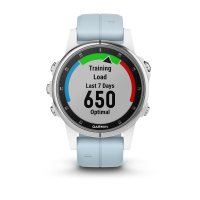 Garmin Fenix 5s Plus белый, с голубым ремешком фото 5