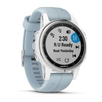 Garmin Fenix 5s Plus белый, с голубым ремешком фото 6