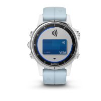Garmin Fenix 5s Plus белый, с голубым ремешком фото 5