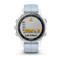 Garmin Fenix 5s Plus белый, с голубым ремешком фото 2