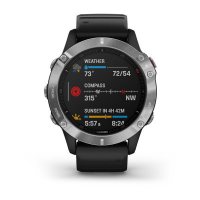 Garmin Fenix 6 серебристый с черным ремешком фото 1