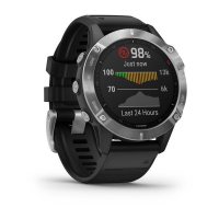 Garmin Fenix 6 серебристый с черным ремешком фото 2