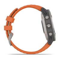 Garmin Fenix 6 Sapphire титановый с оранжевым ремешком фото 3