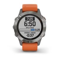 Garmin Fenix 6 Sapphire титановый с оранжевым ремешком фото 7