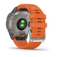 Garmin Fenix 6 Sapphire титановый с оранжевым ремешком фото 8