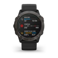 Garmin Fenix 6X Pro Solar титановый серый DLC с черным ремешком фото 5