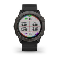 Garmin Fenix 6X Pro Solar титановый серый DLC с черным ремешком фото 6