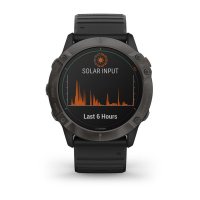 Garmin Fenix 6X Pro Solar титановый серый DLC с черным ремешком фото 3