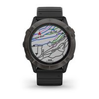 Garmin Fenix 6X Pro Solar титановый серый DLC с черным ремешком фото 1