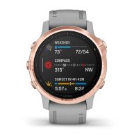 Garmin Fenix 6s Sapphire розовое золото с серым ремешком фото 2