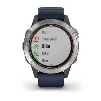 Garmin Quatix 6 серые с синим ремешком фото 2