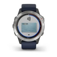 Garmin Quatix 6 серые с синим ремешком фото 4