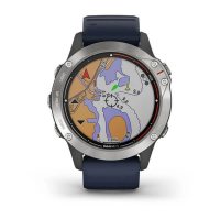 Garmin Quatix 6 серые с синим ремешком фото 7