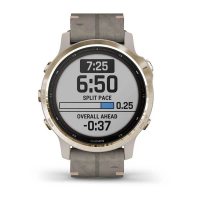 Garmin Fenix 6s Pro Solar золотистый с серым замшевым ремешком фото 3